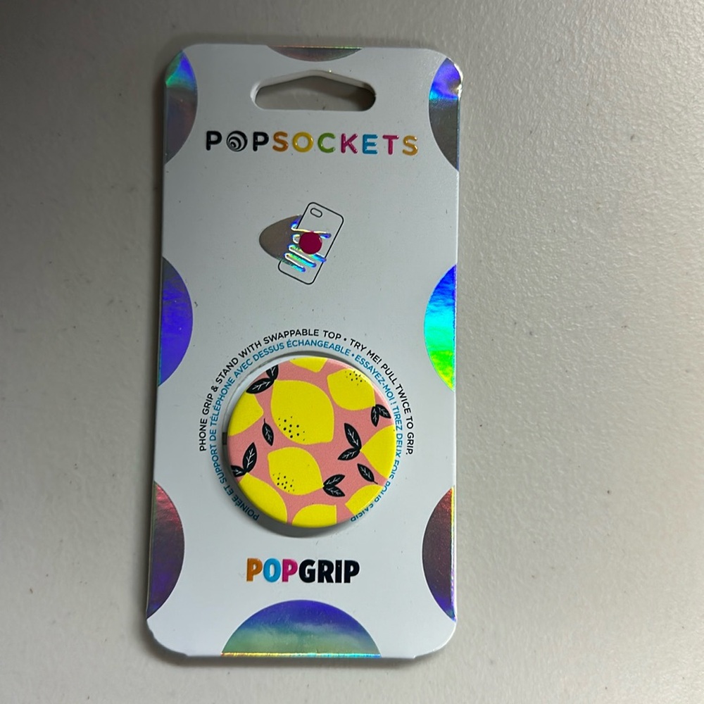 Pop sockets phone accessory - Popgrip - lemon motif